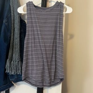 Athleta tank top size small blue and white stripes